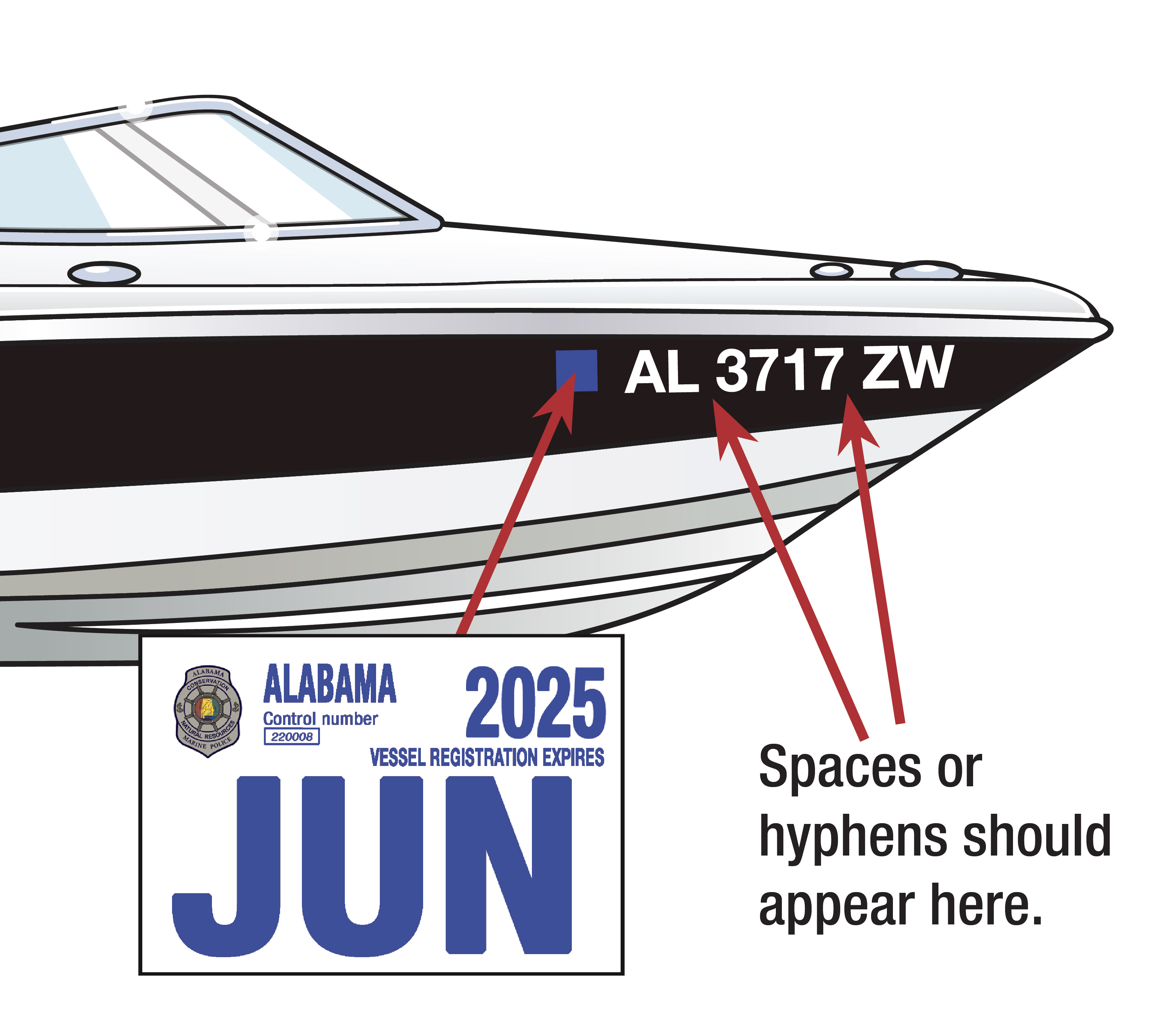 Alabama Boat Registration Decal