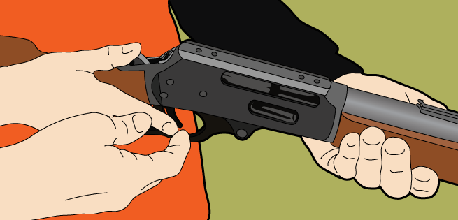 Person being careful while keeping finger off the trigger
