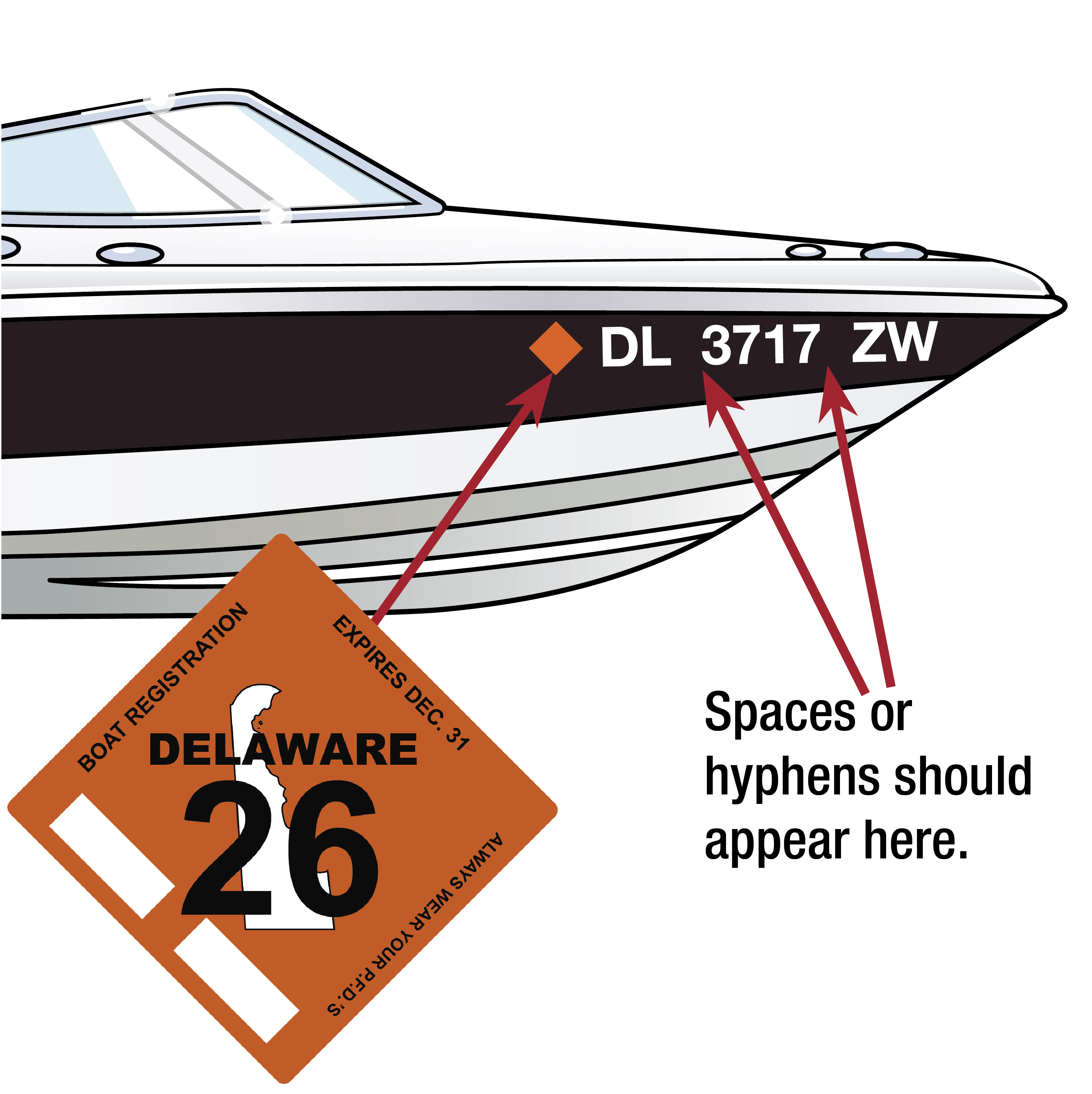 Delaware Boat Decal