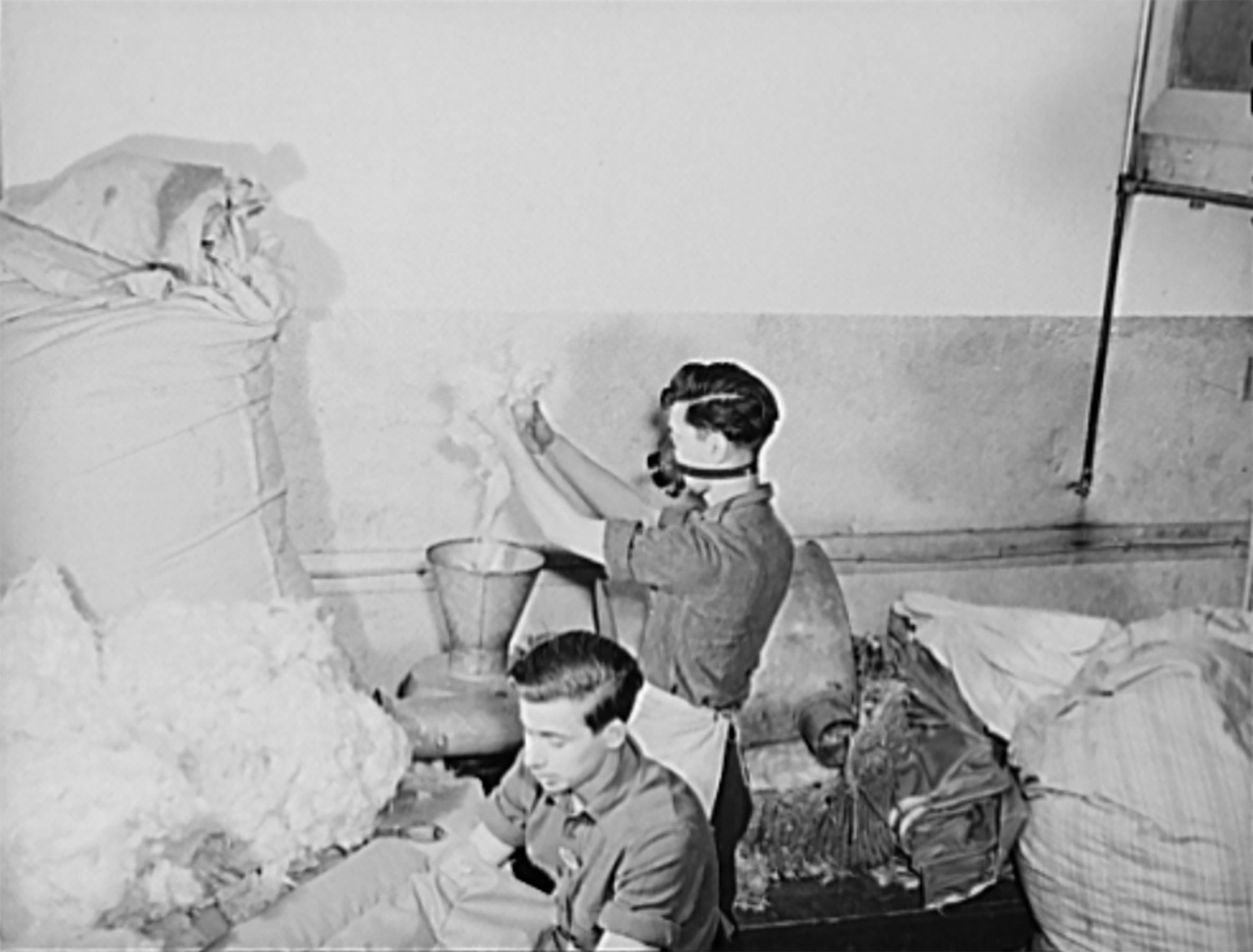 sailors making life jackets