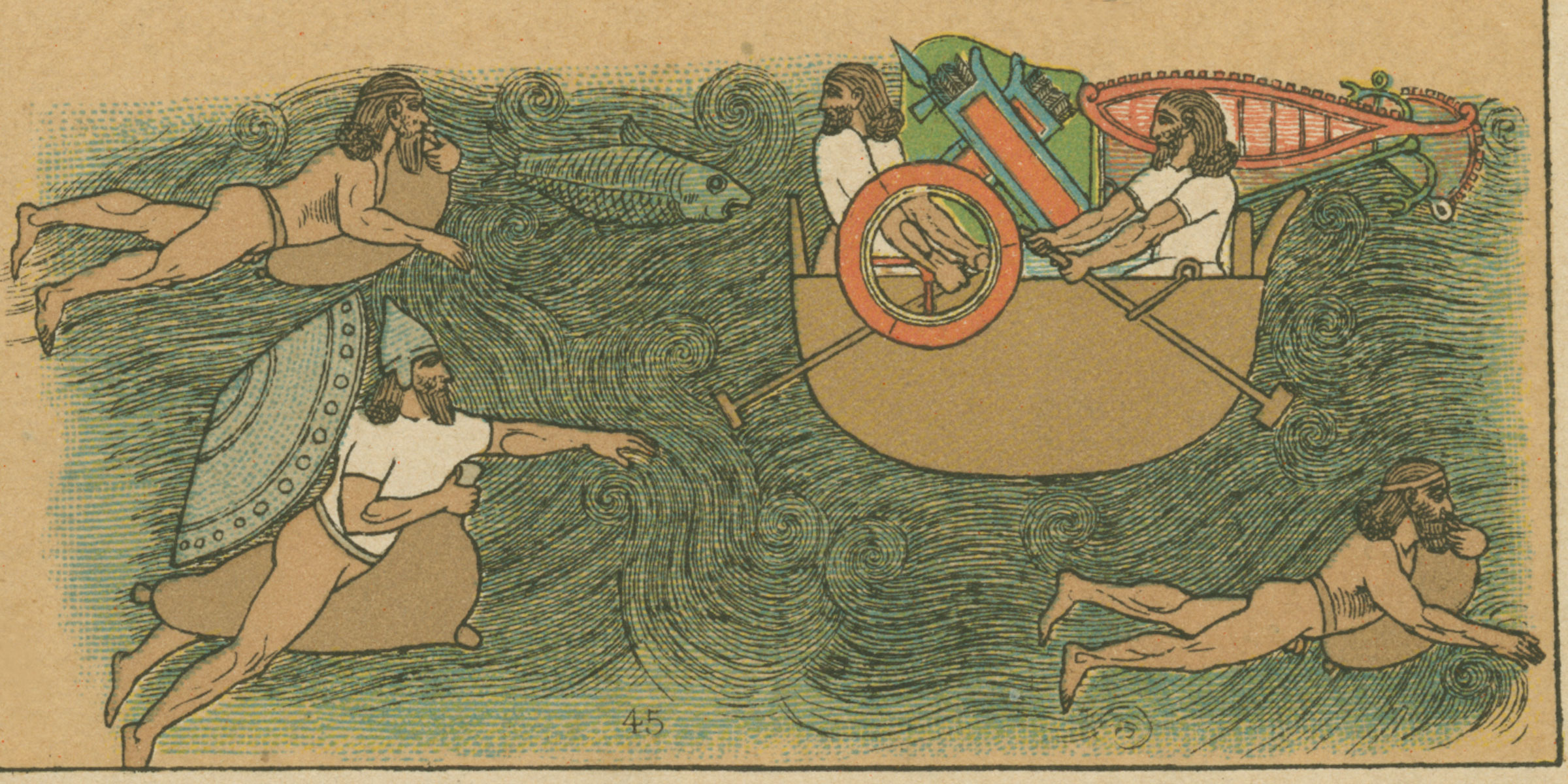 illustration of life jackets being used