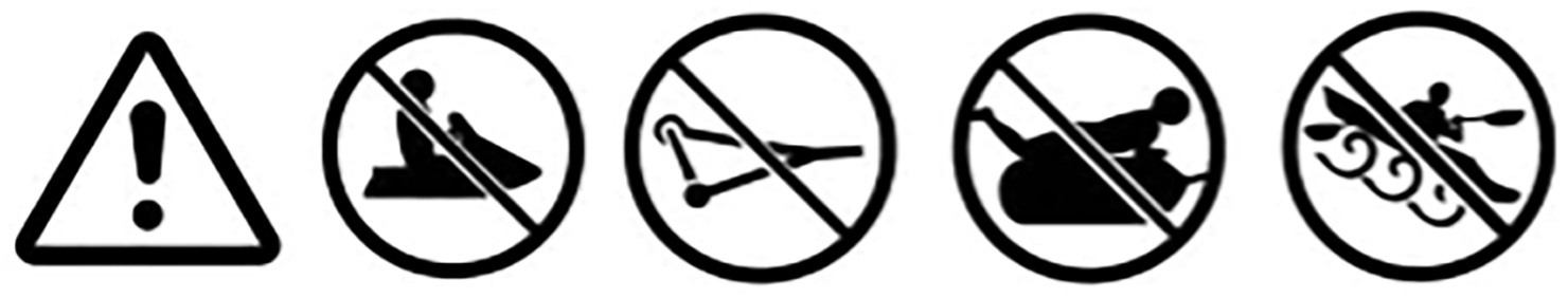 life jacket icons for activity warnings
