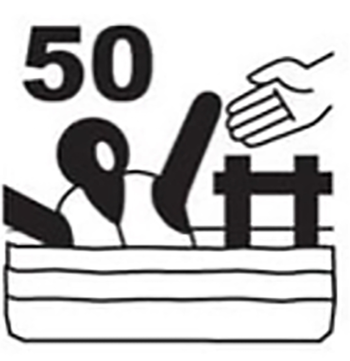 Level 50 life jacket label