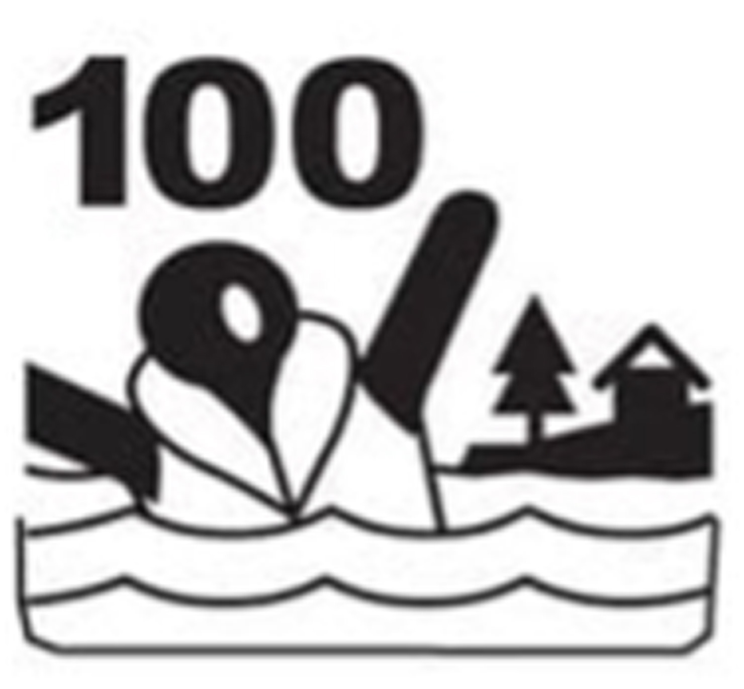 Level 100 life jacket label