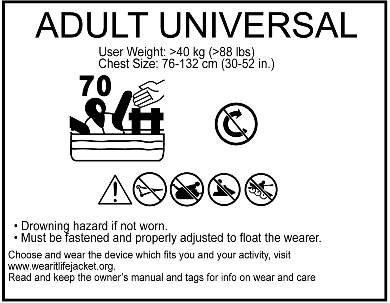 life jacket label
