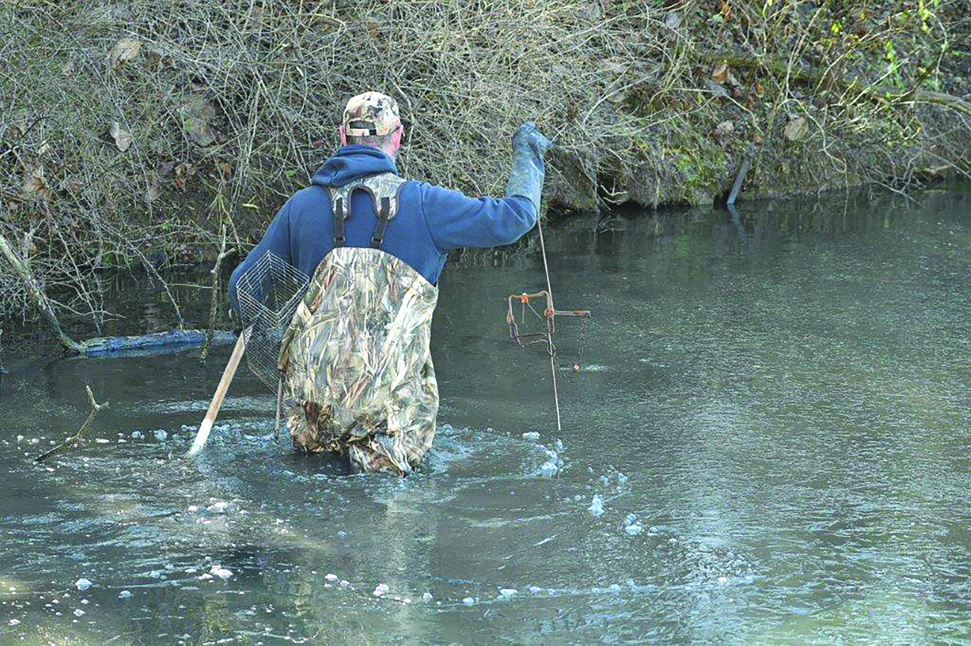 Trapper in water
