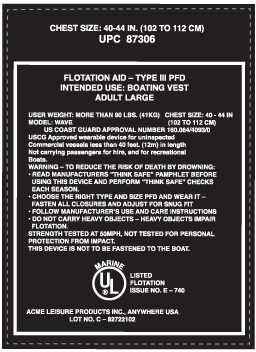 PFD label
